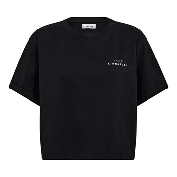 Haute L ' Amité - Crew Neck Crop Tee - Black